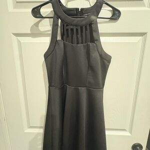 Three Hearts Black Backless Dress